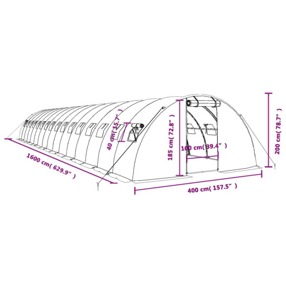 Seră Profesională 16x4m - Cadru Oțel | Livrare Gratuită Seră Profesională 16x4m - Cadru Oțel | Livrare Gratuită