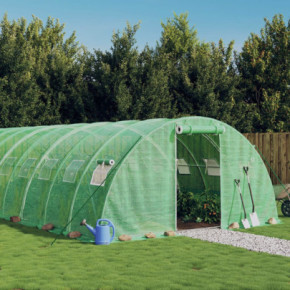 Seră Verde de Oțel 18x4m - Cultivă Protejată cu Livrare Gratuită