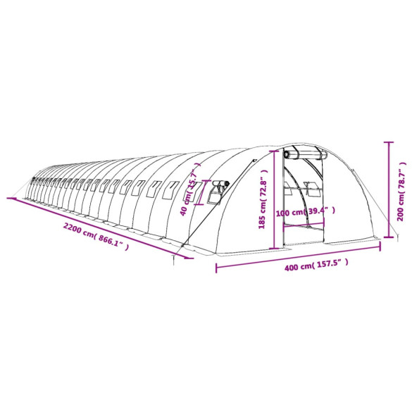 Seră Gradină Oțel Galvanizat - 88 m² - Livrare Gratuită Seră Gradină Oțel Galvanizat - 88 m² - Livrare Gratuită