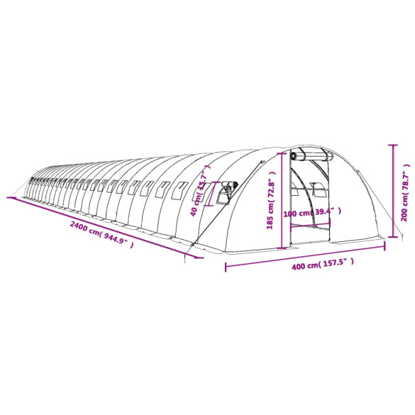 Seră Verde 96m² cu Cadru Oțel | Cultivă Legume și Plante Seră Verde 96m² cu Cadru Oțel | Cultivă Legume și Plante
