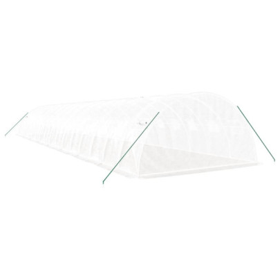 Seră Albă din Oțel Galvanizat - 16x4m - Livrare Gratuită