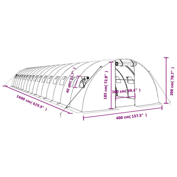 Seră Albă din Oțel Galvanizat - 16x4m - Livrare Gratuită Seră Albă din Oțel Galvanizat - 16x4m - Livrare Gratuită