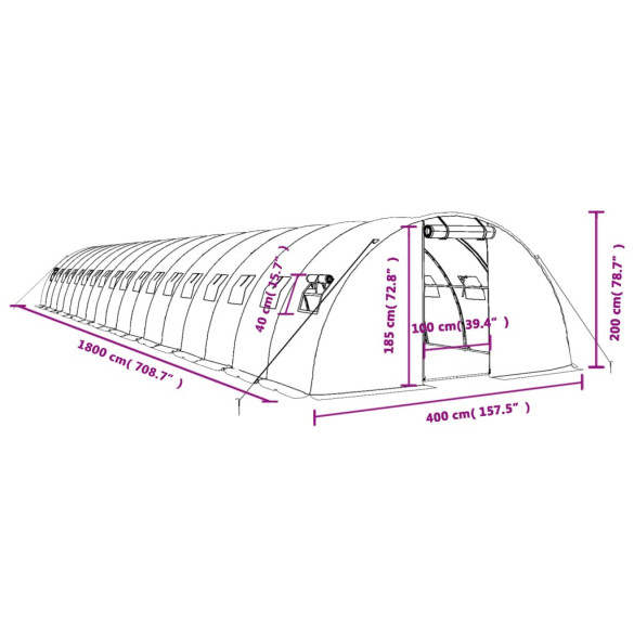 Seră Albă de Oțel 18x4m - Cultivă Fructe și Legume Seră Albă de Oțel 18x4m - Cultivă Fructe și Legume