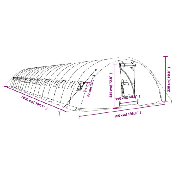 Seră Gradină 90m² - Cadru Oțel Galvanizat | Livrare Gratuită Seră Gradină 90m² - Cadru Oțel Galvanizat | Livrare Gratuită