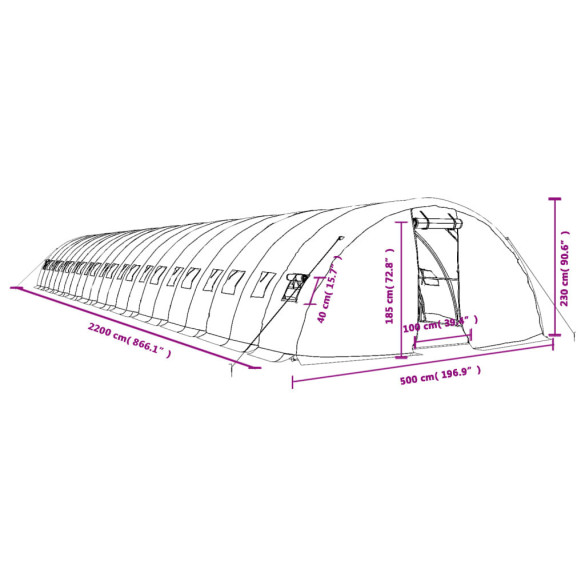 Seră din Oțel Galvanizat - 110 m² - Livrare Gratuită Seră din Oțel Galvanizat - 110 m² - Livrare Gratuită