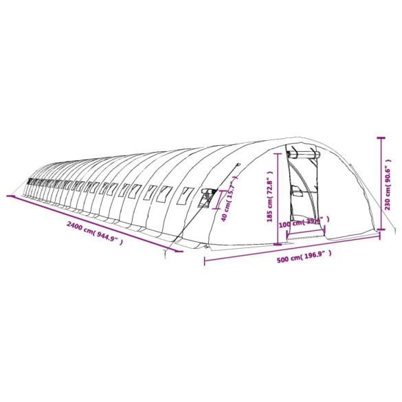 Seră Albă de Oțel 120 m² - Cultivă Fructe și Legume