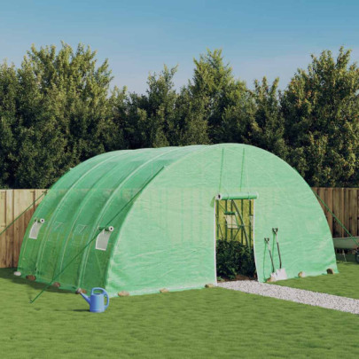 Seră cu cadru din oțel - verde - 24 m² - 6x4x2,85 m