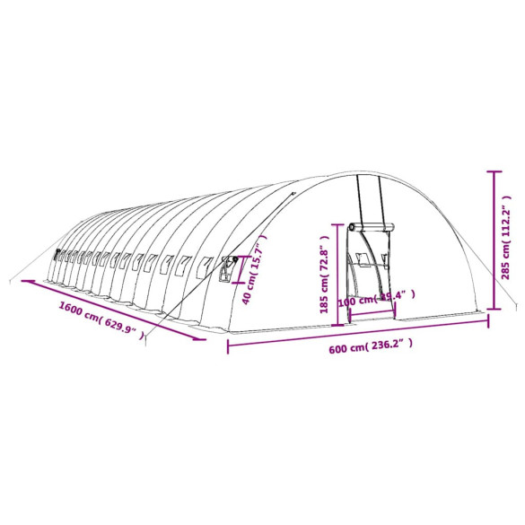 Seră Verde 16x6m - Cadru Oțel | Livrare Gratuită Seră Verde 16x6m - Cadru Oțel | Livrare Gratuită