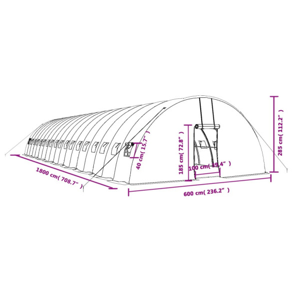 Seră din Oțel 18x6m - Acoperire PE 140g/m² - Livrare Gratuită Seră din Oțel 18x6m - Acoperire PE 140g/m² - Livrare Gratuită
