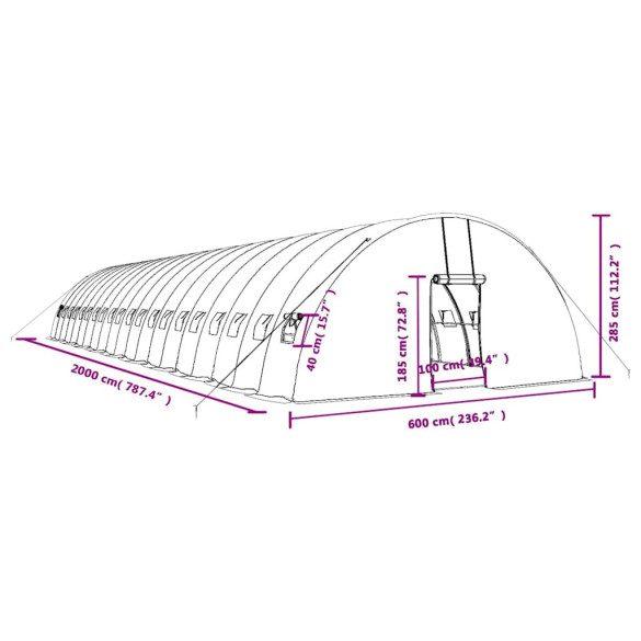 Seră Verde 120m² cu Cadru Oțel | Livrare Gratuită Seră Verde 120m² cu Cadru Oțel | Livrare Gratuită