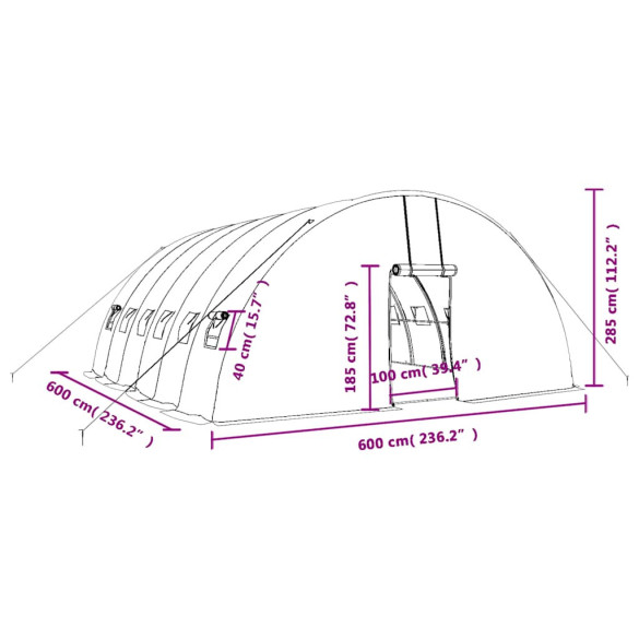 Seră Albă de Oțel 36m² - Livrare Gratuită Seră Albă de Oțel 36m² - Livrare Gratuită