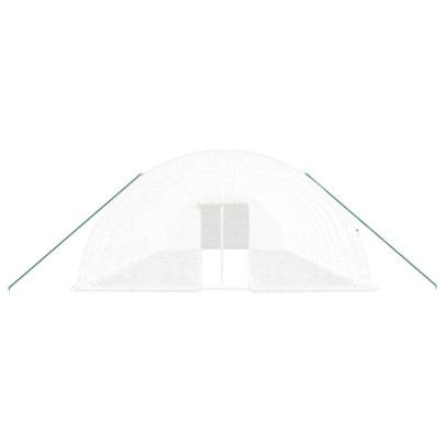 Seră Albă din Oțel Galvanizat - 84 m² - Livrare Gratuită