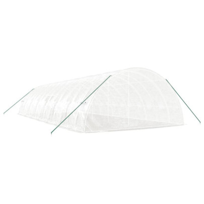 Seră Albă din Oțel Galvanizat - 84 m² - Livrare Gratuită