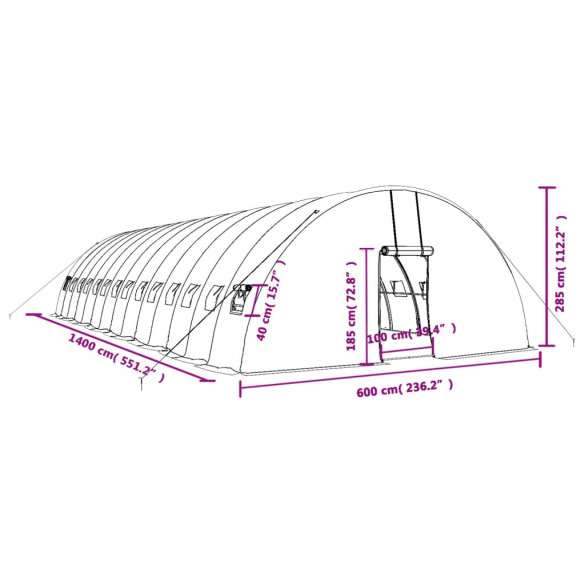Seră Albă din Oțel Galvanizat - 84 m² - Livrare Gratuită Seră Albă din Oțel Galvanizat - 84 m² - Livrare Gratuită