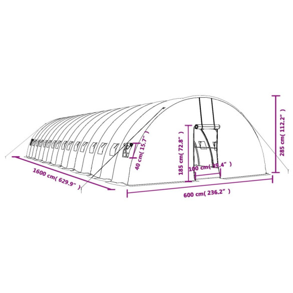 Seră Albă de Oțel 96 m² - Livrare Gratuită Seră Albă de Oțel 96 m² - Livrare Gratuită