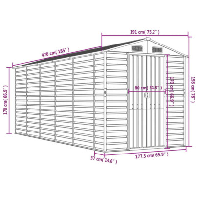 Șopron Grădină Maro - Oțel Galvanizat - Livrare Gratuită