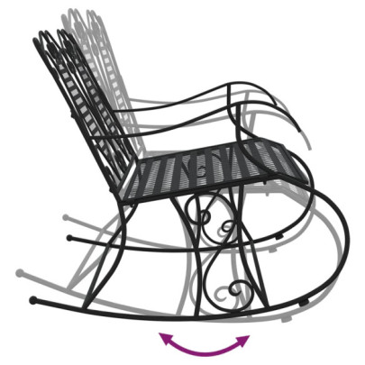 Bancă Balansoar 2 Locuri Negru Oțel | Livrare Gratuită