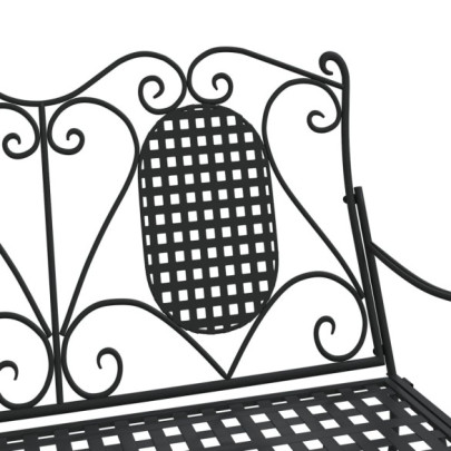 Bancă Balansoar 2 Locuri Negru Oțel | Livrare Gratuită