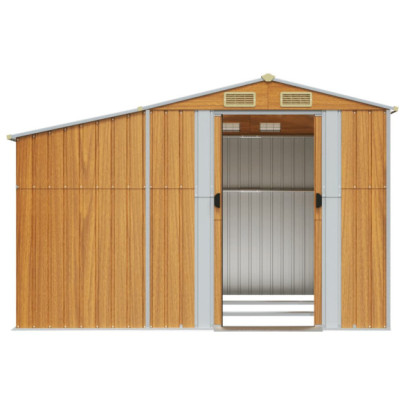 Șopron Grădină Maro - Oțel Galvanizat | Depozitare Exterior