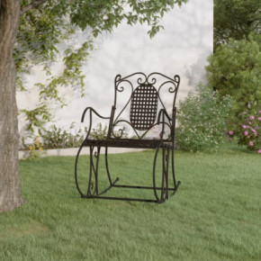 Bancă Balansoar Exterior - Oțel, Negru, 84 cm | Comandă Acum
