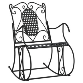 Bancă Balansoar Exterior - Oțel, Negru, 84 cm | Comandă Acum 2