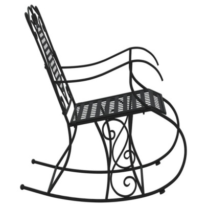 Bancă Balansoar Exterior - Oțel, Negru, 84 cm | Comandă Acum