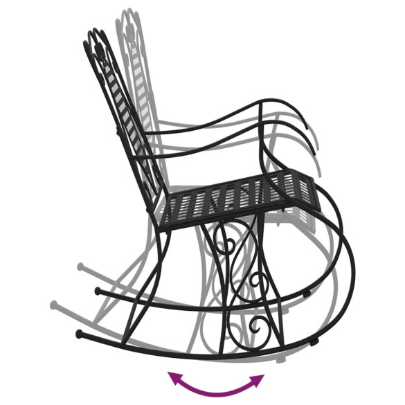 Bancă Balansoar Exterior - Oțel, Negru, 84 cm | Comandă Acum