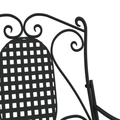 Bancă Balansoar Exterior - Oțel, Negru, 84 cm | Comandă Acum