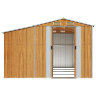 Șopron Grădină Maro Oțel Galvanizat 277x365,5x179 cm | Depozitare