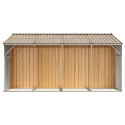 Șopron Grădină Maro Oțel Galvanizat 277x365,5x179 cm | Depozitare