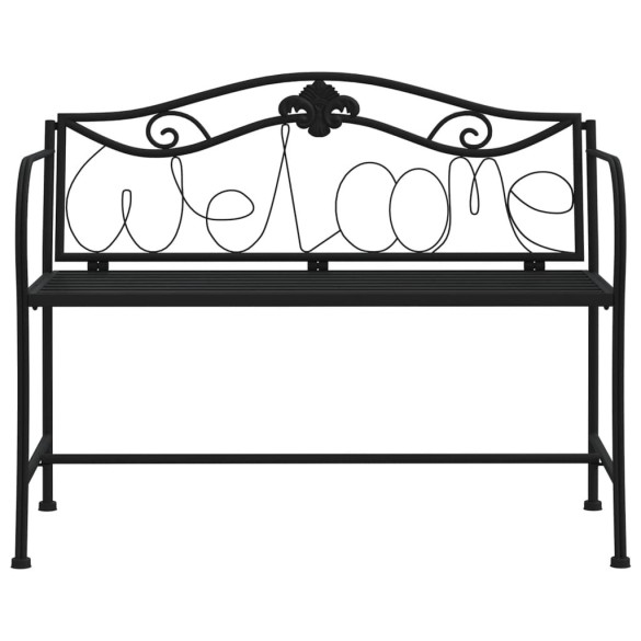 Bancă Grădină 2 Locuri Negru Oțel - Livrare Gratuită