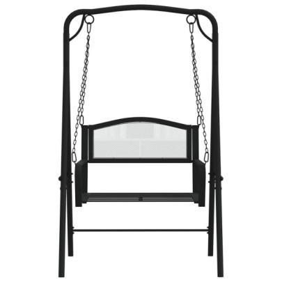 Bancă Balansoar Metalică Negru - 124 cm - Oțel Rezistent