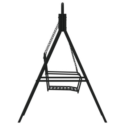 Bancă Balansoar Metalică Negru - 124 cm - Oțel Rezistent