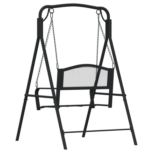 Bancă Balansoar Metalică Negru - 124 cm - Oțel Rezistent