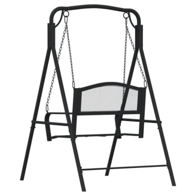 Bancă Balansoar Metalică Negru - 124 cm - Oțel Rezistent