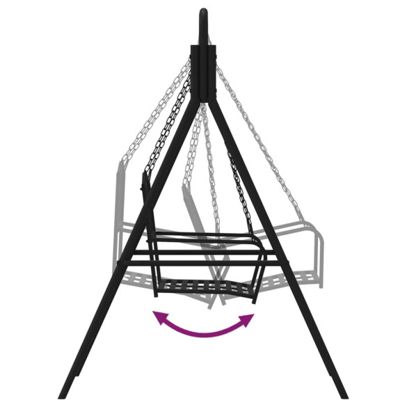 Bancă Balansoar Metalică Negru - 124 cm - Oțel Rezistent