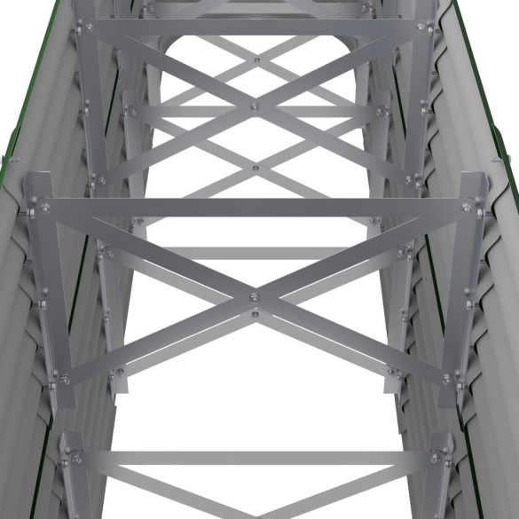 Strat Înălțat Grădină Metalic 224x40x68 cm - Verde