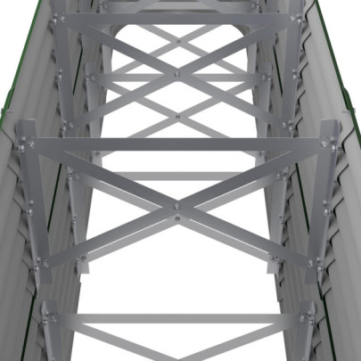Strat Înălțat Grădină Metalic 224x40x68 cm - Verde