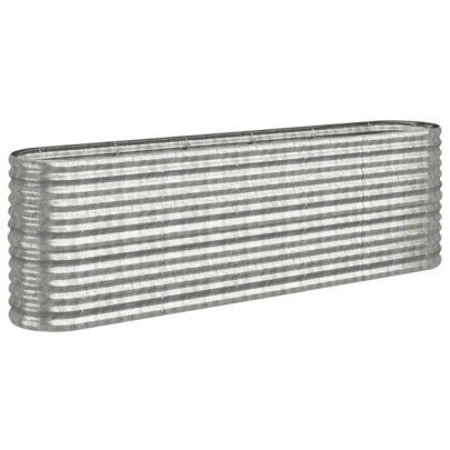 Strat Înălțat Grădină Metalic 224x40x68 cm - Argintiu