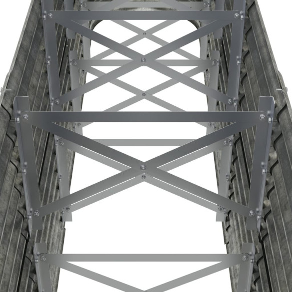 Strat Înălțat Grădină Metalic 224x40x68 cm - Argintiu