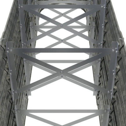 Strat Înălțat Grădină Metalic 224x40x68 cm - Argintiu