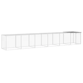 Coteț pui gri 603x98x90 cm - Oțel galvanizat rezistent 2