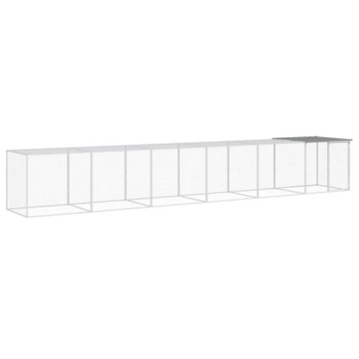 Coteț pui gri 603x98x90 cm - Oțel galvanizat rezistent