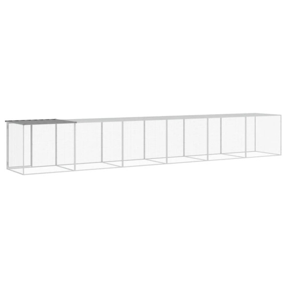 Coteț pui gri 603x98x90 cm - Oțel galvanizat rezistent