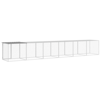 Coteț pui gri 603x98x90 cm - Oțel galvanizat rezistent