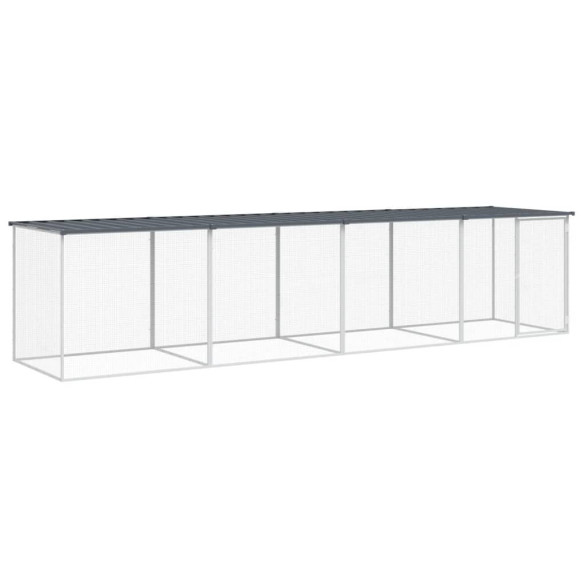 Coteț Pui Antracit 403x98x90 cm - Oțel Galvanizat | Livrare Gratuită