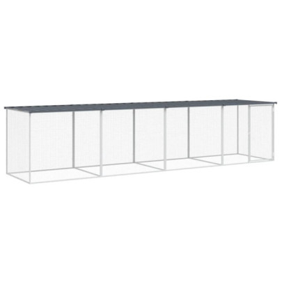 Coteț Pui Antracit 403x98x90 cm - Oțel Galvanizat | Livrare Gratuită
