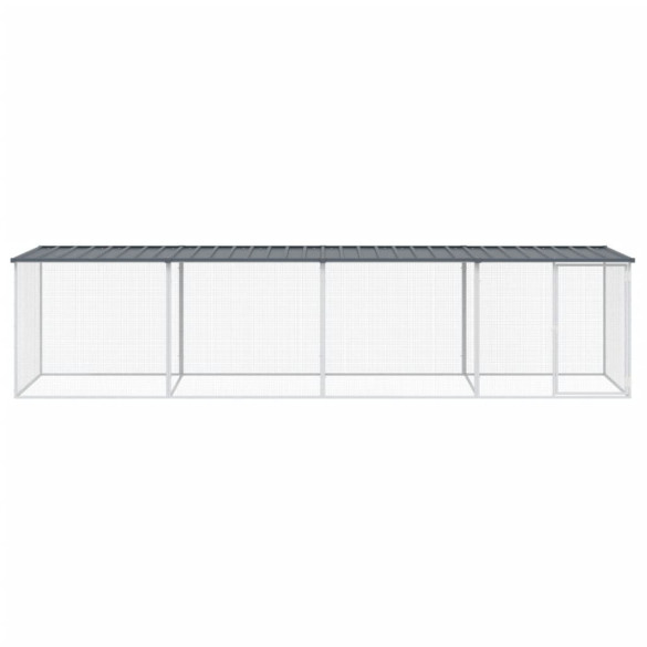 Coteț Pui Antracit 403x98x90 cm - Oțel Galvanizat | Livrare Gratuită