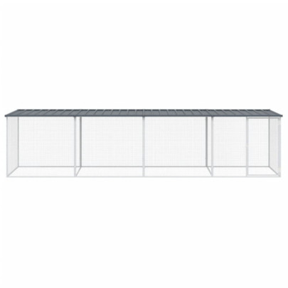 Coteț Pui Antracit 403x98x90 cm - Oțel Galvanizat | Livrare Gratuită