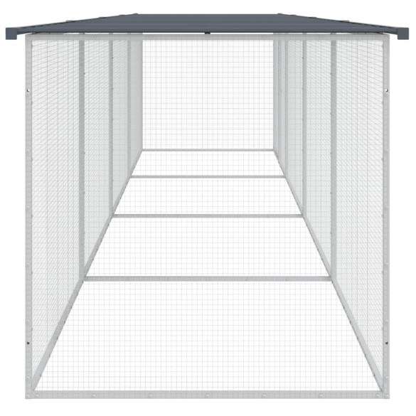 Coteț Pui Antracit 403x98x90 cm - Oțel Galvanizat | Livrare Gratuită